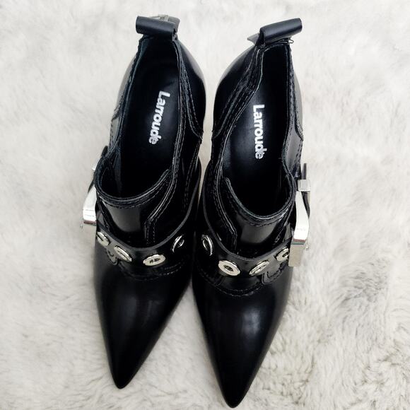 NEW Larroude Stewart Buckle Point Toe Ankle Bootie - Picture 5 of 13